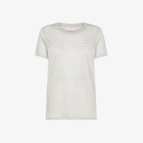 Off white/light grey striped linen jersey T-shirt