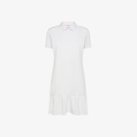 White cotton piqué polo dress