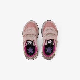 Sneaker Girl's Stargirl Glitter in suede e nylon rosa scuro