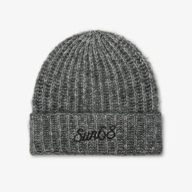 Berretto beanie Fluffy in misto lana grigio scuro