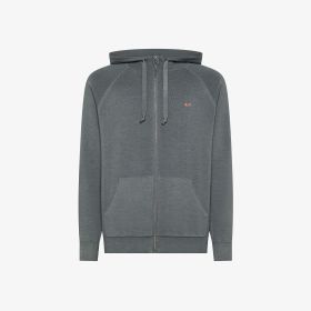 Stone beige vintage-effect wool hooded jumper