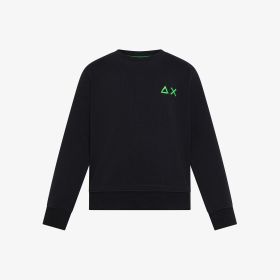Black cotton crew-neck sweatshirt