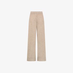 Pantaloni in lana e alpaca cammello