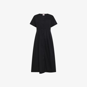 Black cotton shirt dress