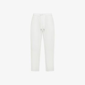 White seersucker cotton trousers