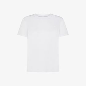 T-shirt girocollo in jersey di cotone bianco
