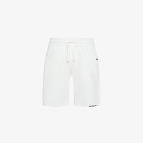 Off white cotton fleece Bermuda shorts
