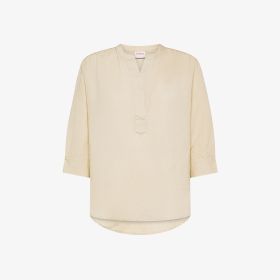 Beige linen blend blouse