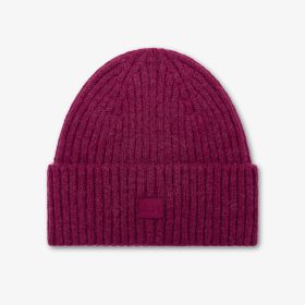Berretto beanie in lana e alpaca rosa ciclamino