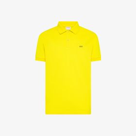 Polo con stampa paisley in cotone giallo