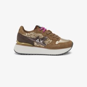 Sneaker Big Stargirl Glitter in suede oro