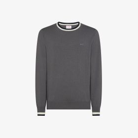 Maglia in lana e cotone con righe grigio scuro