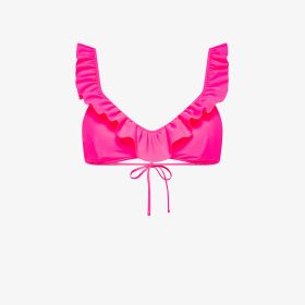 Fuchsia ruffled bikini top