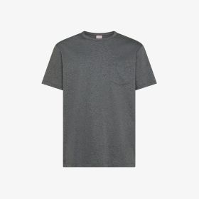 T-shirt in cotone con taschino grigio scuro
