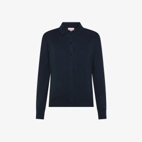 Cardigan in maglia di cotone blu navy