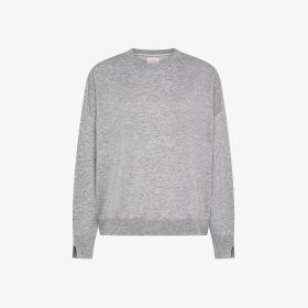 Maglia in filato di lana e cotone grigio chiaro