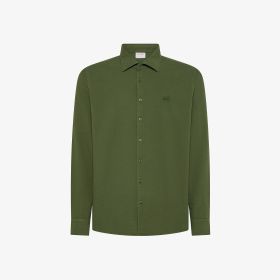 Dark green seersucker cotton shirt