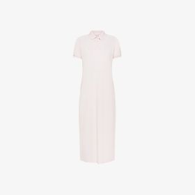 Pink cotton piqué polo dress