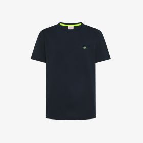 Navy blue cotton piqué T-shirt