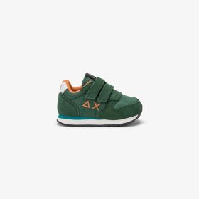 Sneaker First Step Boy's Tom Solid in nylon e suede con logo verde scuro