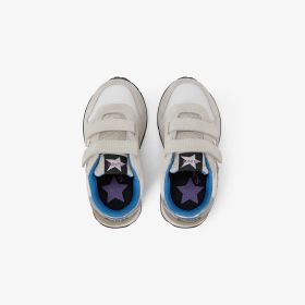 Sneaker Girl's Stargirl Glitter in suede e nylon bianco panna