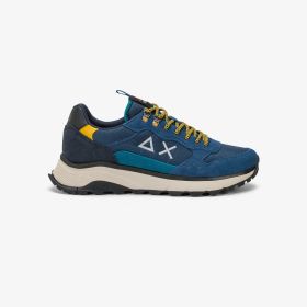 Sneaker Fire & Camping in suede e nylon blu petrolio