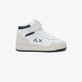 White Boy's Big Basket Evo Midi strap closure sneaker