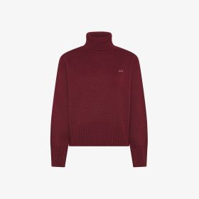 Maglia dolcevita in lana e cashmere bordeaux
