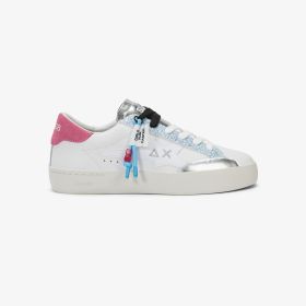 White/light blue Katy leather sneaker