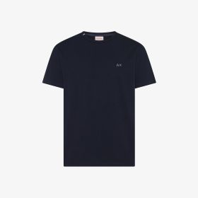 T-shirt girocollo in cotone navy blue