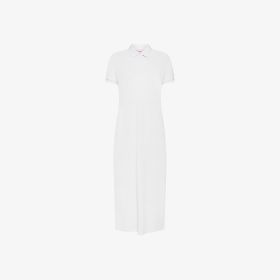 White cotton piqué polo dress