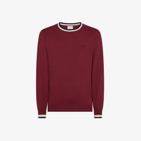 Maglia in lana e cotone con righe bordeaux