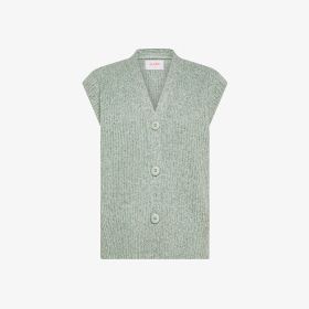 Sage green ribbed wool and alpaca vest