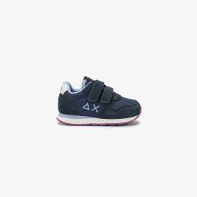 Navy blue Girl's Ally Solid suede and nylon sneaker