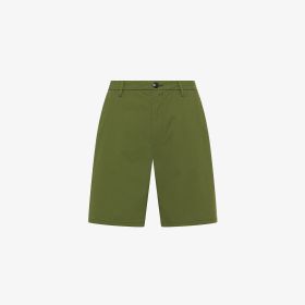Dark green heavy poplin chino Bermuda shorts