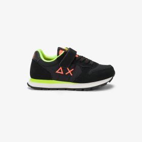 Sneaker Kid Boy's Tom Fluo con lacci e cinturino nero