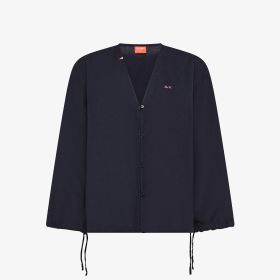 Navy blue linen blend shirt