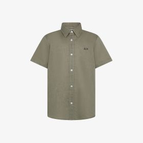 Camicia in lino e cotone verde salvia