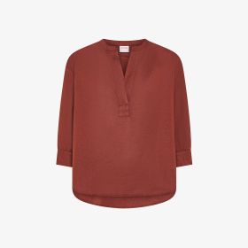 Cacao brown linen blend blouse