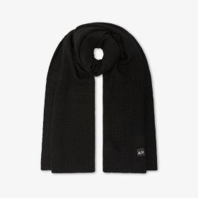 Black wool blend scarf