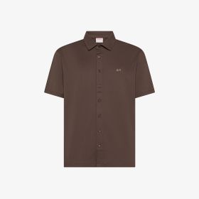 Camicia in jersey di cotone marrone