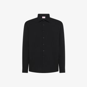 Black seersucker cotton shirt