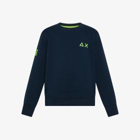 Felpa girocollo in cotone blu navy