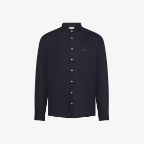 Navy blue linen and cotton shirt