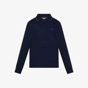 Polo in piquet di cotone navy blue