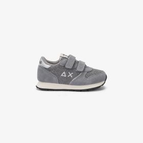 Medium grey Baby Girl's Ally Glitter strap closure sneaker with logo
