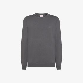 Dark grey wool blend crew-neck jumper