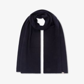 Navy blue wool blend scarf