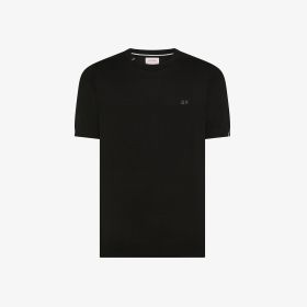 Black cotton knit T-shirt