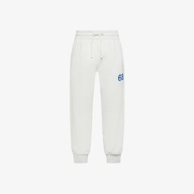 Pantaloni in felpa di cotone bianco panna